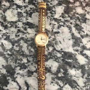 Vintage 90s Guess leather watch
